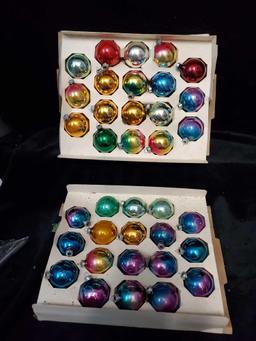 (36) SHINY BRIGHT 2 packs Vintage Poloron Glass ornaments, Christmas holiday bulbs