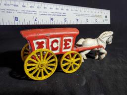 Cast Iron ICE Horse Pulled WAGON, vintage