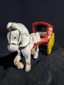 Cast Iron ICE Horse Pulled WAGON, vintage