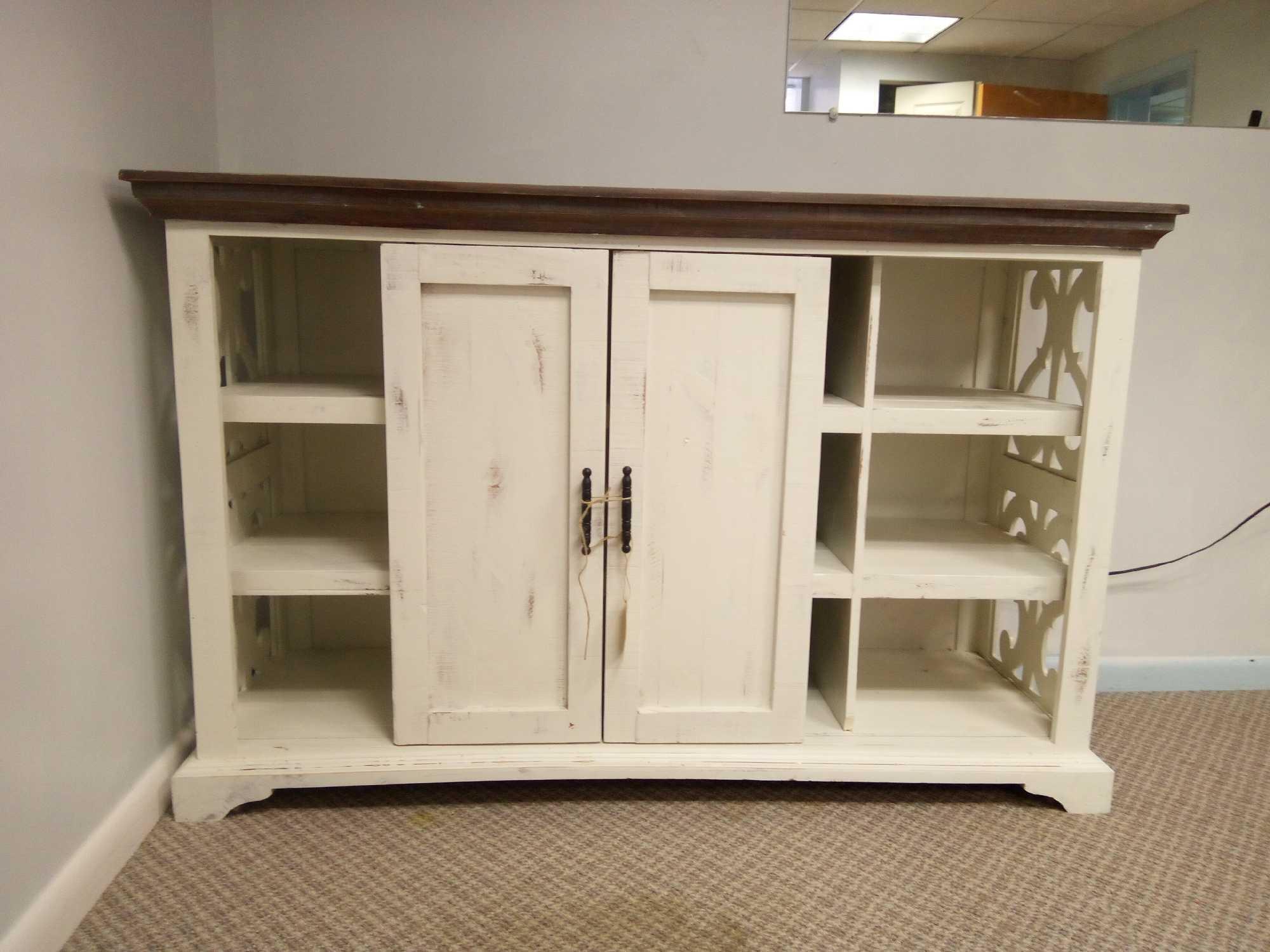 NEW STOCK Cottage Two-Tone Harp Buffet BARN DOOR Console Cabinet