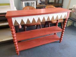 NEW STOCK Tala CONSOLE Red and White Spindle Table