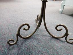 VERY COOL METAL ACCENT TABLE, REMOVABLE GLASS, BOMBAY STYLE