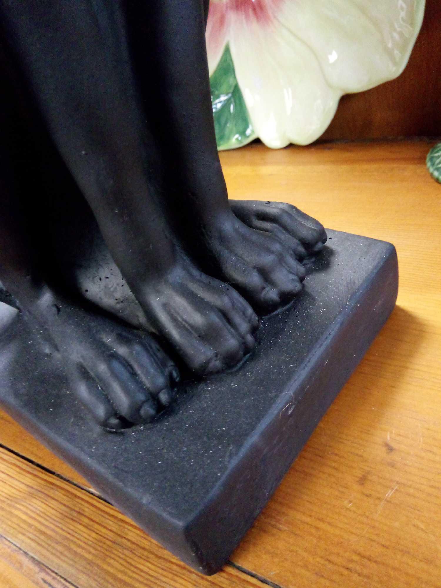 (1 of 2) JET BLACK REGAL APPEAL GREYHOUND DOG GARDEN STATUE