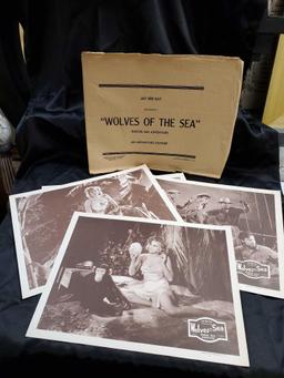 Vintage FILM photography WOLVES OF THE SEA, (8) 14 x 11"