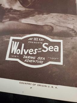 Vintage FILM photography WOLVES OF THE SEA, (8) 14 x 11"