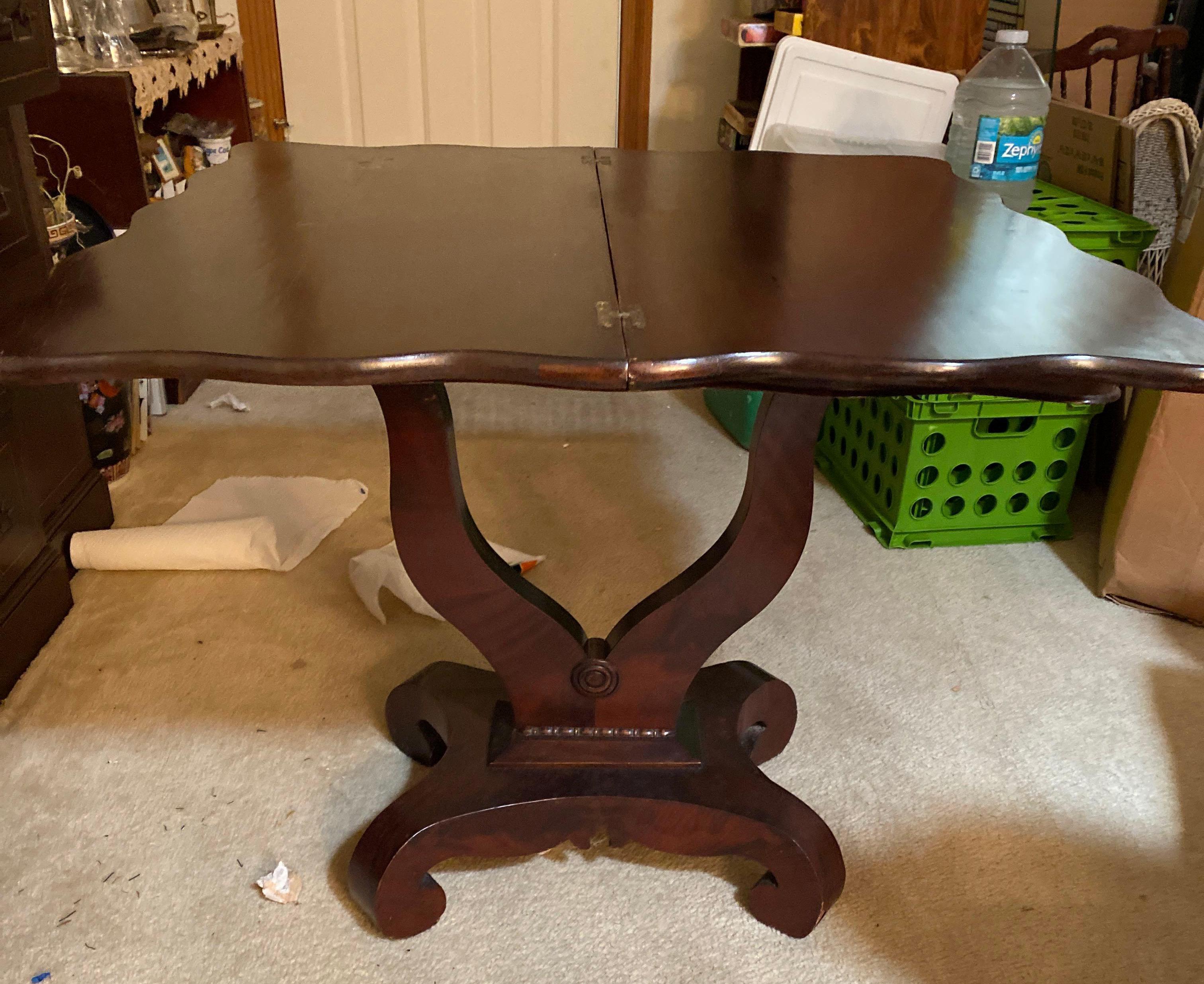 Antique Empire Flip Rotating Top Console Table