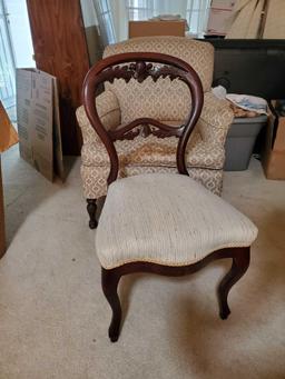 Balloon back Victorian carved wood dining chair