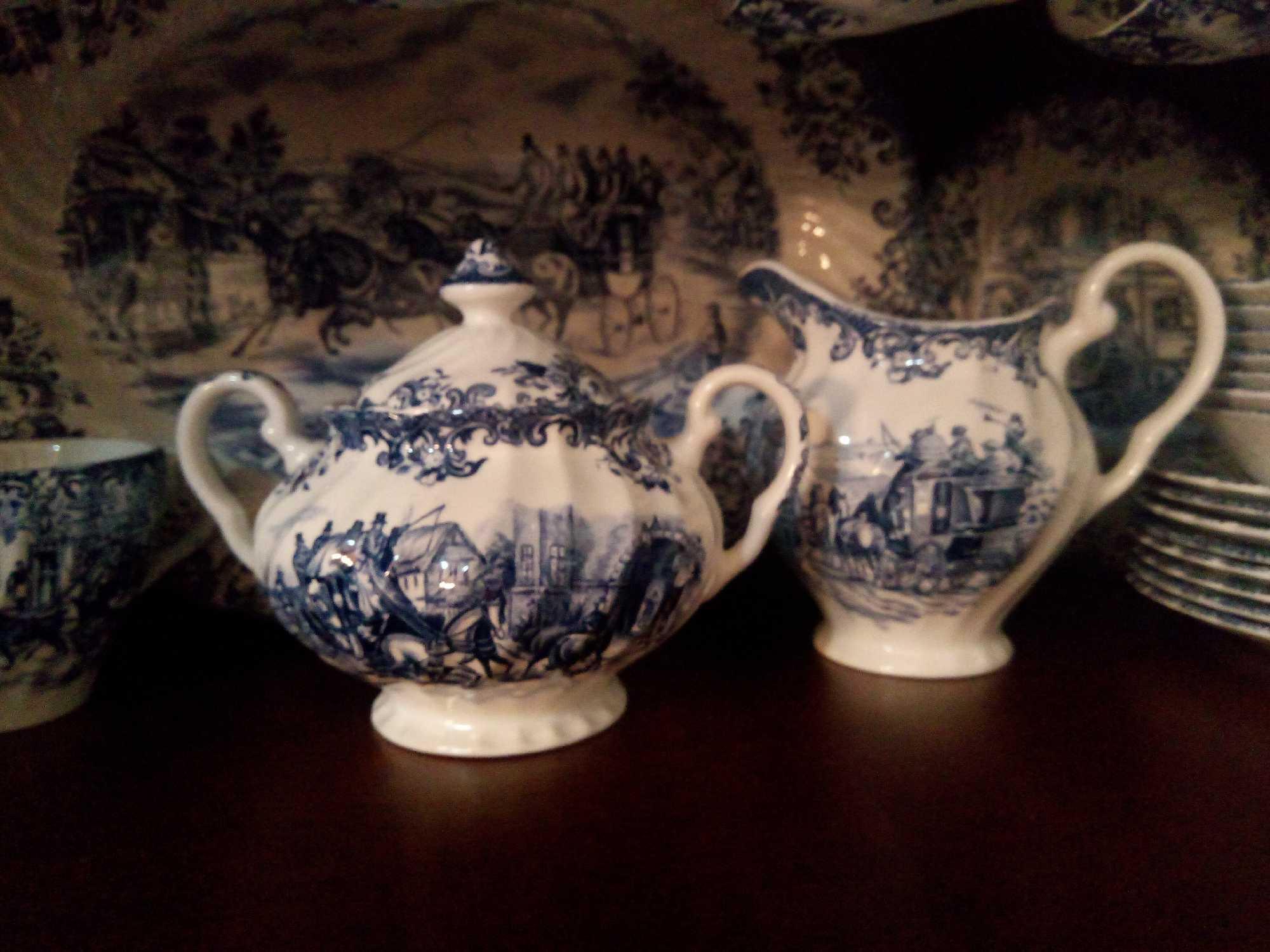 GORGEOUS COACHING SCENES BY JOHNSON BROTHERS IRONSTONE HUNTING COUNTRY CHINA SET