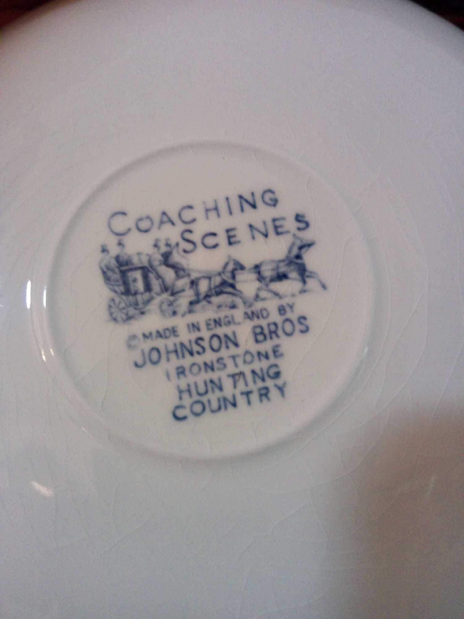 GORGEOUS COACHING SCENES BY JOHNSON BROTHERS IRONSTONE HUNTING COUNTRY CHINA SET