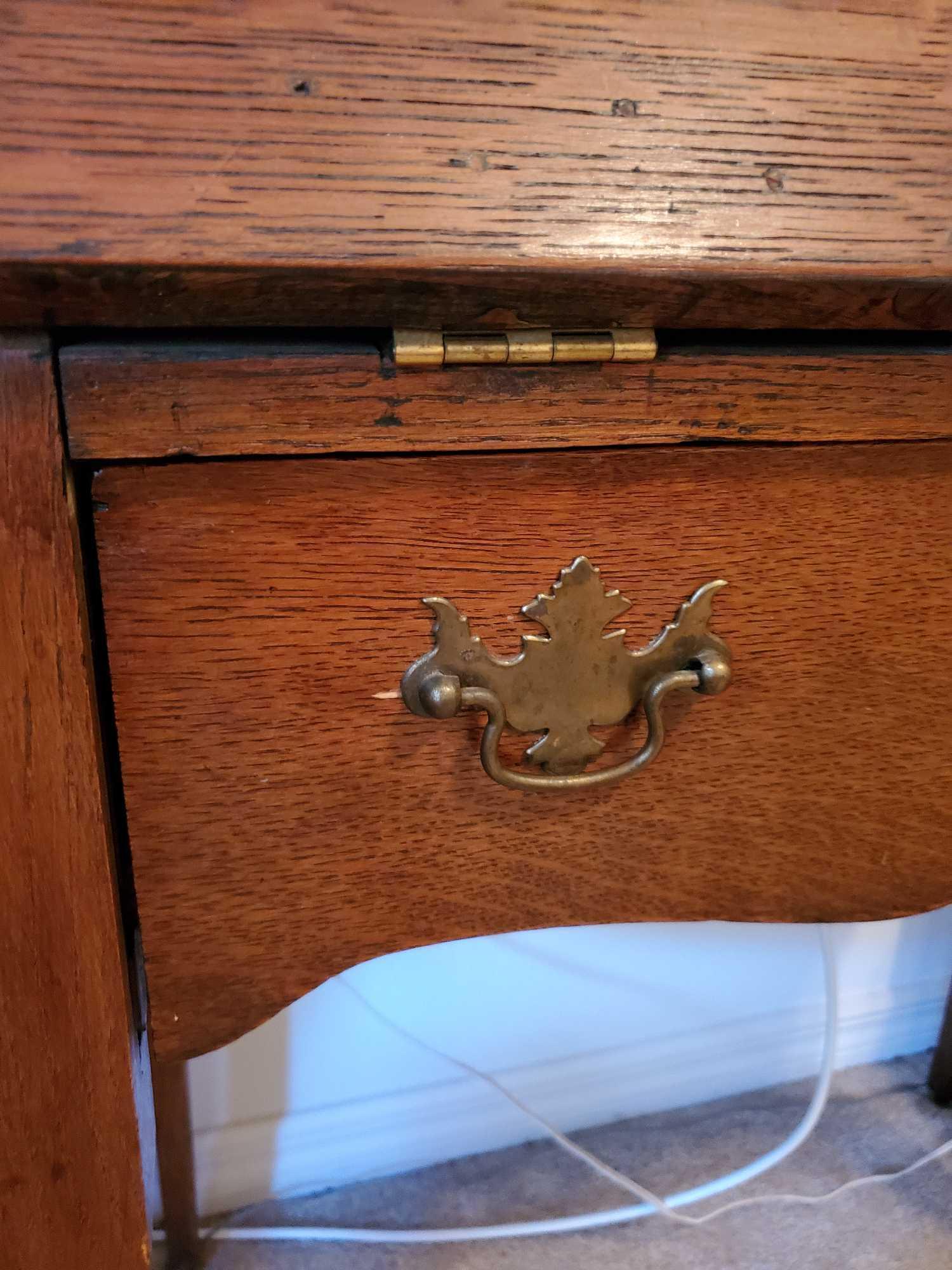 Antique TIGER OAK Victorian? Secretary desk, Lady's Slant