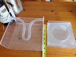 Vintage LUCITE napkin tray and Party napkin Coaster set