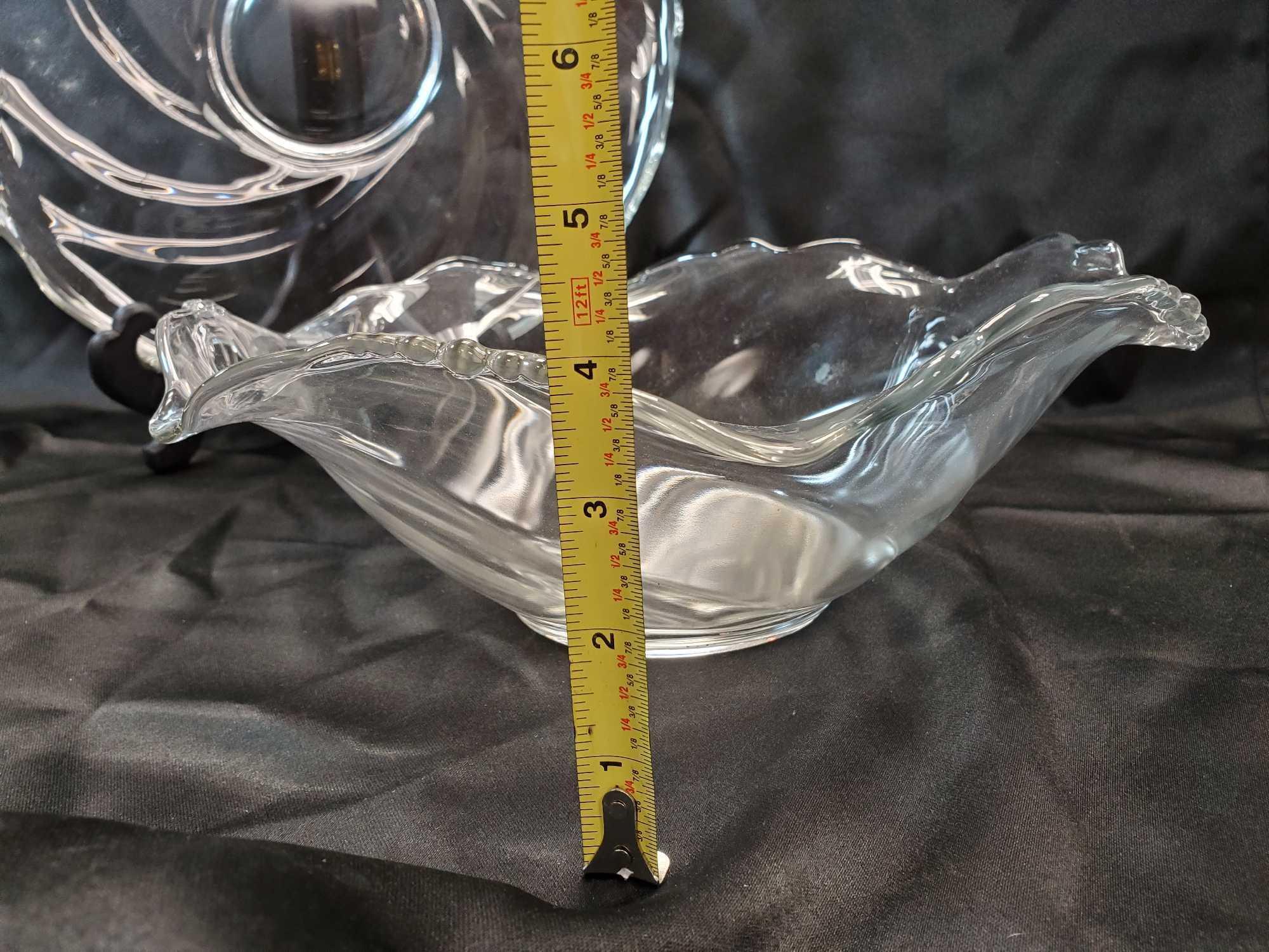 Beautiful Large 12" HEISEY Glass Console Bowl and Underplate