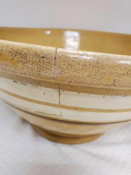 (2) Vintage/antique 12" / 9" Crockery Mixing serving bowls