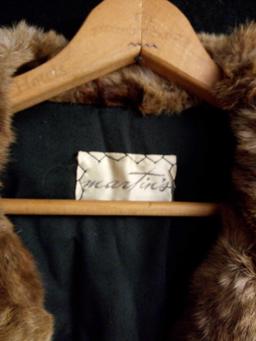 Vintage Fur coat, MARTIN'S, leather under sleeves /pockets