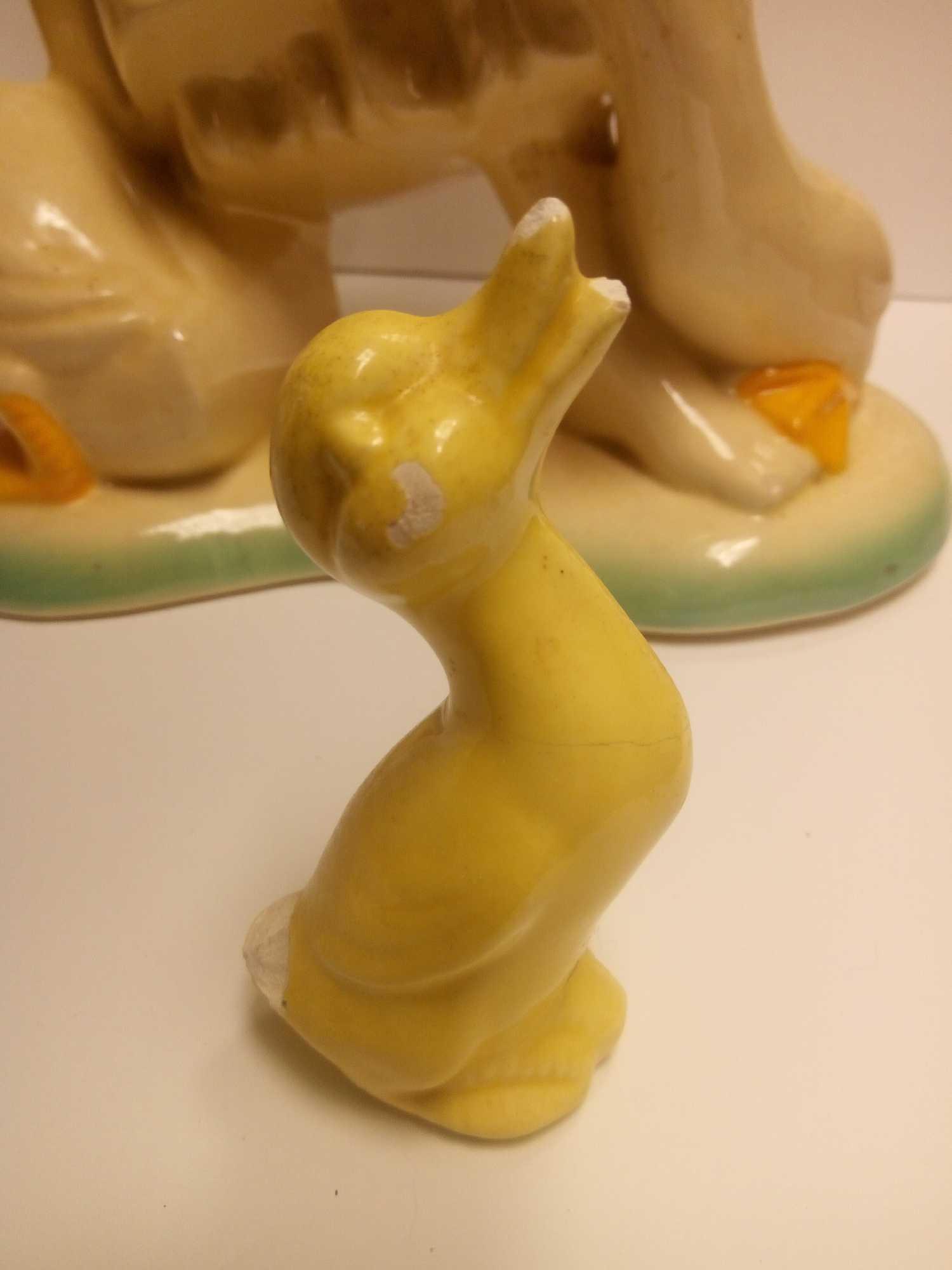 HAEGER POTTERY, GIRL WITH GEESE AND GOSLING LARGE PLANTER