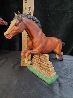 Fabulous 2 pc. BREYER USA 1970's Jumping Traditional Size Bay Horse With Wall