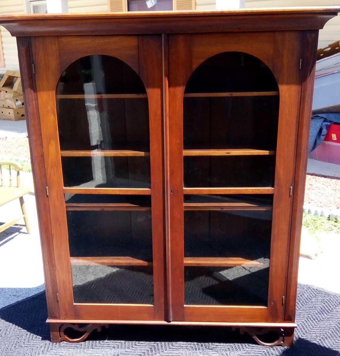 GORGEOUS OVER 200 YEARS OLD ANTIQUE WOODEN SHALLOW CABINET/HUTCH