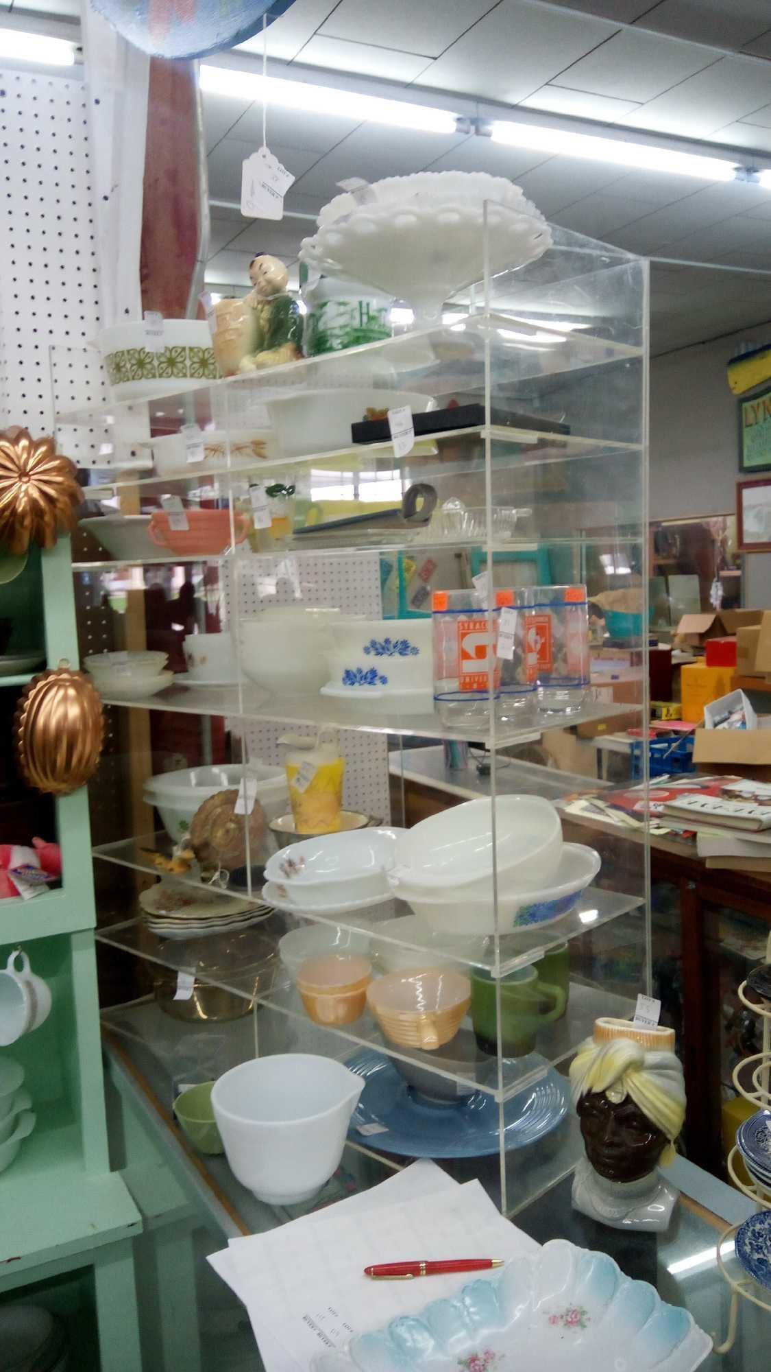 Large countertop Plexiglass Display shelf with multiple levels