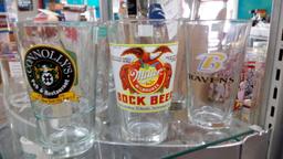 GREAT GROUP OF SPORTS AND BEER MUGS AND GLASSES, MCDONALD'S OLYMPICS, CHRISTMAS, RAVENS, BOCK BEER