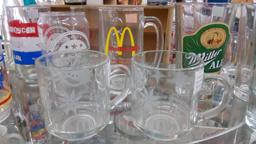 GREAT GROUP OF SPORTS AND BEER MUGS AND GLASSES, MCDONALD'S OLYMPICS, CHRISTMAS, RAVENS, BOCK BEER