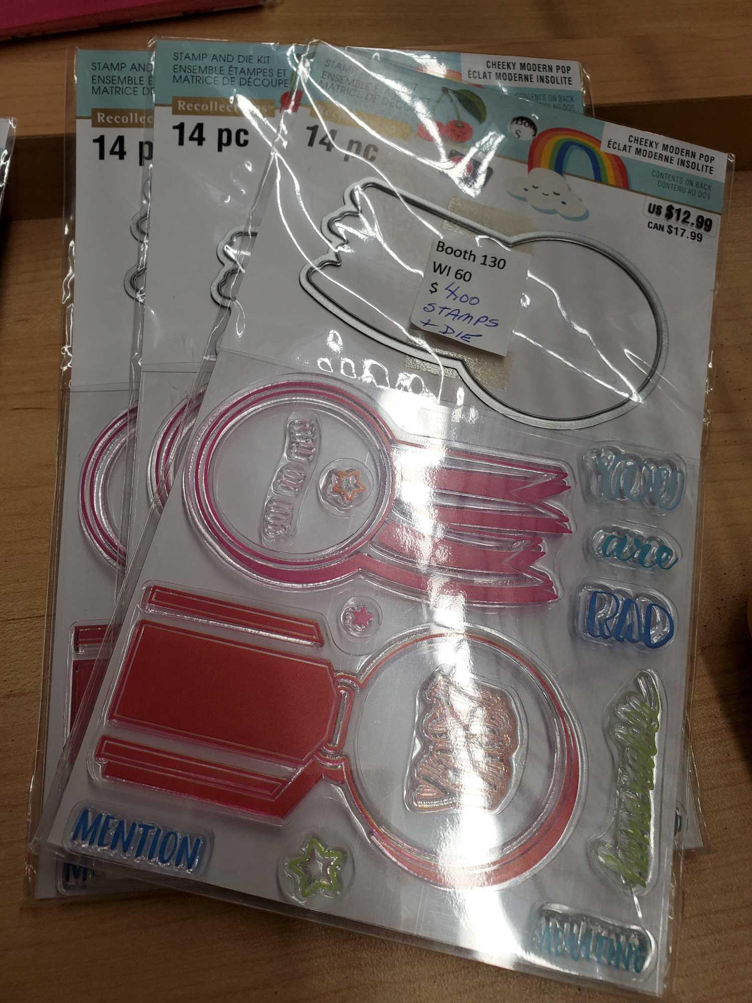 NEW PACKAGED STAMP AND DIE KITS IN BIN