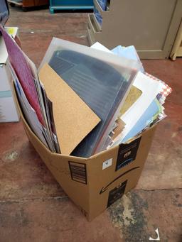 huge box of scrapbook, crafting paper including STENCILS