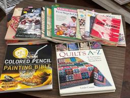 A LARGE VARIETY OF CRAFT BOOKS - KNITTING - QUILTING - ART