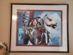 Signed, numbered J.D.Challenger, "SPIRIT RIDER" Native American Print