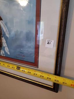 Signed, numbered J.D.Challenger, "SPIRIT RIDER" Native American Print