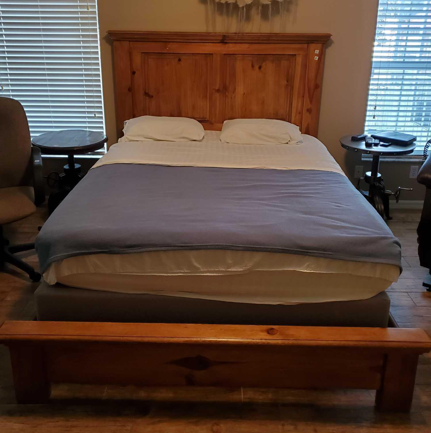 Very Nice Double Panel Wooden Bed Frame , Queen