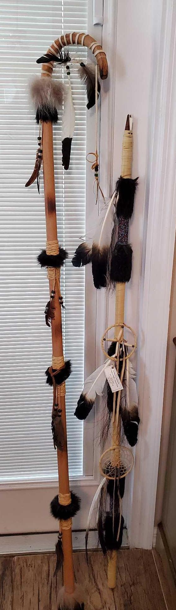 Genuine Navajo, and Spirit Stick Wood Walking Cane Native American