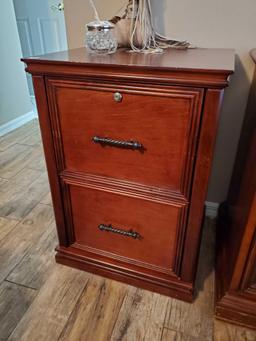 2 Drawer File Cabinet - wooden executive
