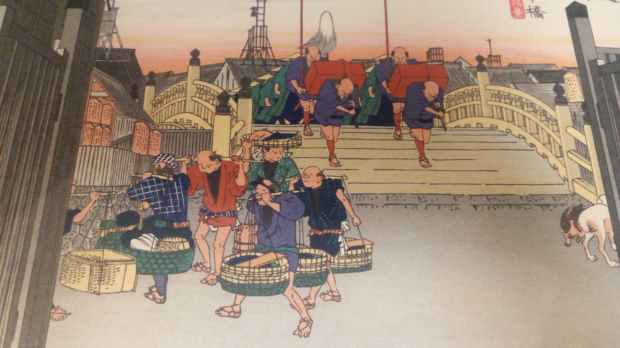 HIROSHIGE WOODBLOCK "NIHONBASHI MORNING" #1