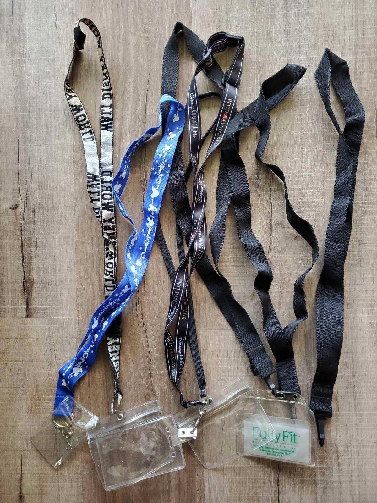 GROUP OF DISNEY AND GENERIC LANYARDS, CASTAWAY CLUB DISNEY CRUISE LINE