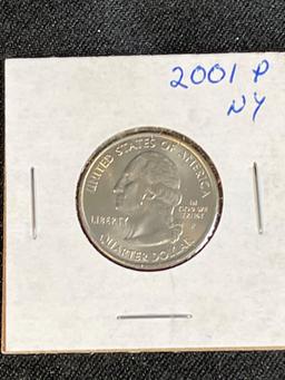 26 total 2001 New York State Quarters and four 2001 North Carolina