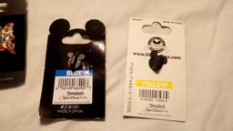 (5) DISNEY PINS, CRUISE, VACATION CLUB, 4 with board original board backers