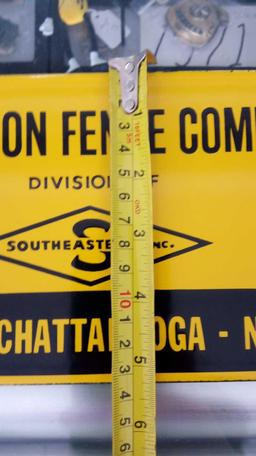 PROTECTION FENCE CO, DIVISION OF SOUTHEASTERN INC, HEAVY METAL SIGN, ENAMEL