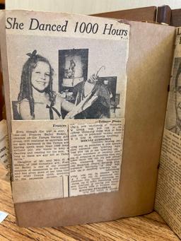 Vintage Wooden Scrapbook with Ephemera 1940?s School Days