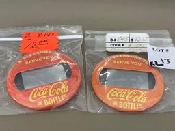 2 - Vintage Coca-Cola Employee Badges