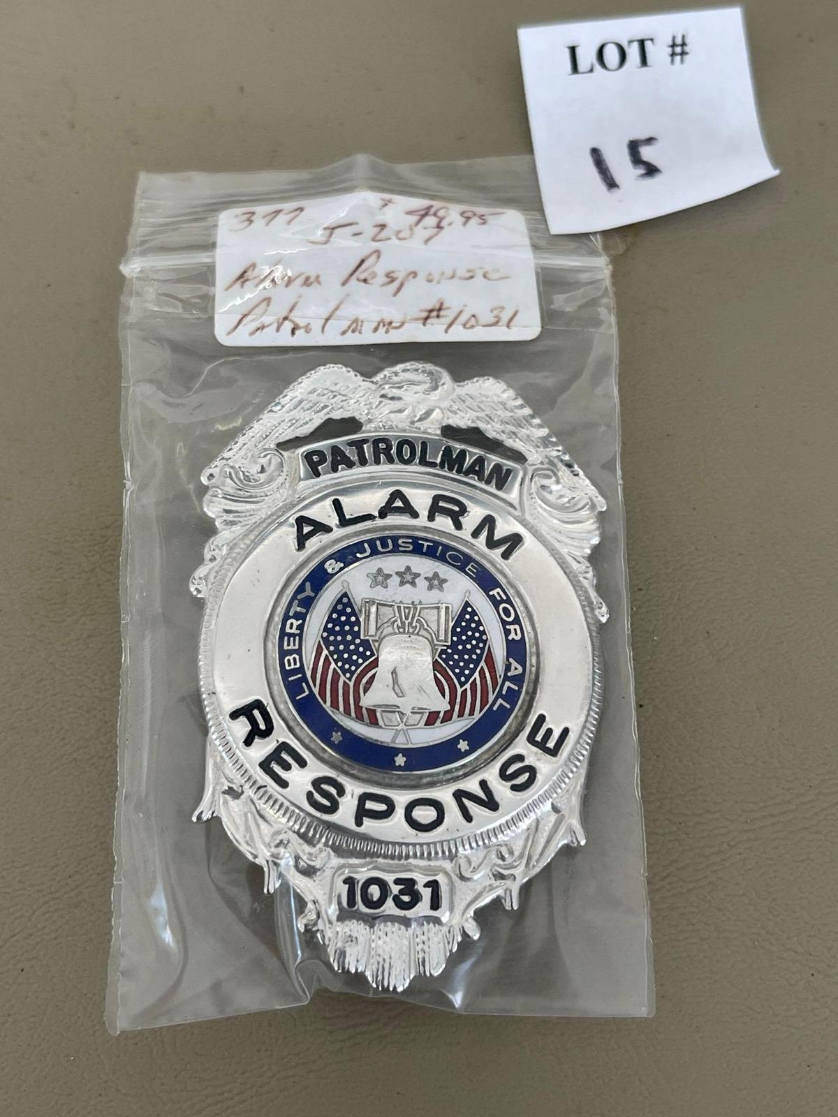 Vintage Patrolman Alarm Response #1031 - Liberty and Justice for All