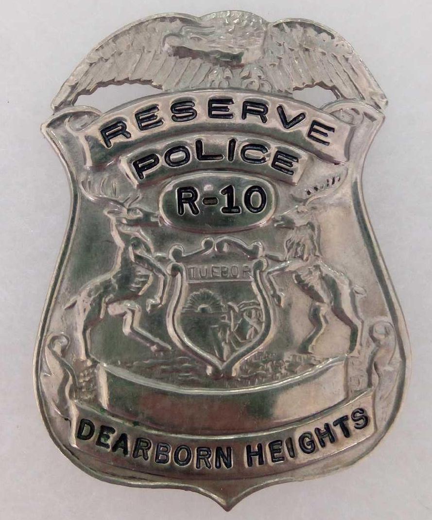 Vintage Reserve Police R-10 Dearborn Heights Badge