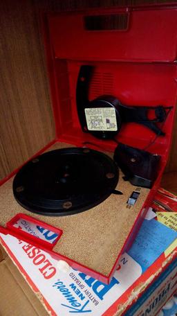 KENNER'S NEW BATTERY OPERATED PHONOGRAPH, CLOTHES AND PLAY AUTOMATIC, IN BOX