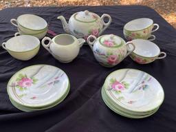 ANTIQUE TEA SET , handpainted, Made in Japan