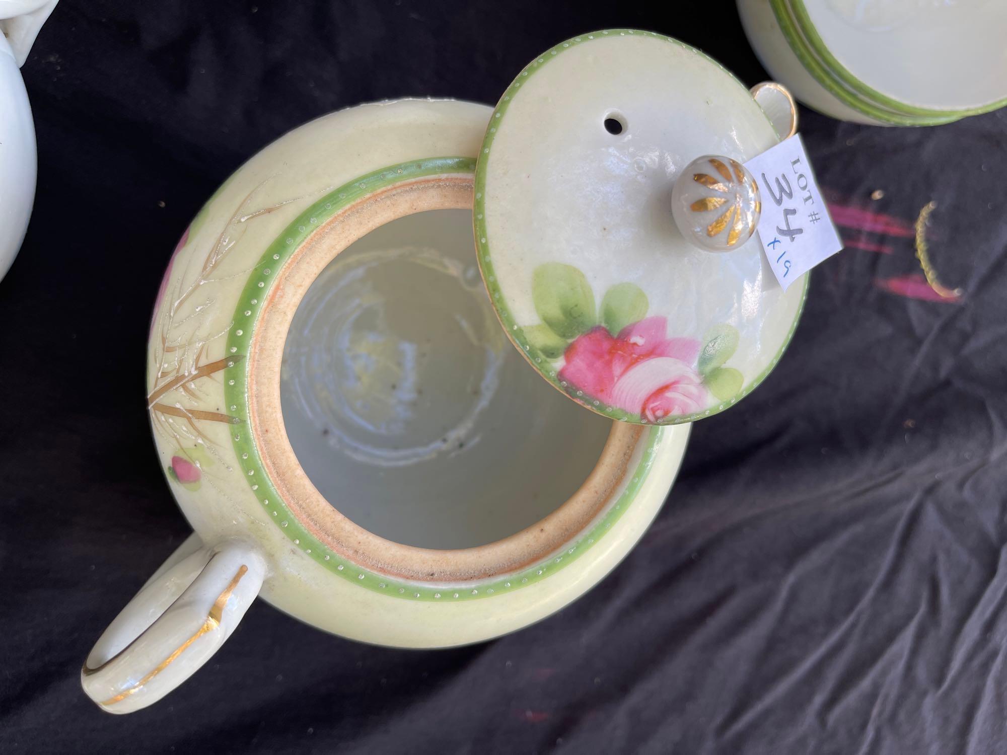 ANTIQUE TEA SET , handpainted, Made in Japan