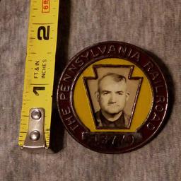 Mid-Century Pennsylvania Railroad Employee/Worker Badge, No. 13770, w/ Photo