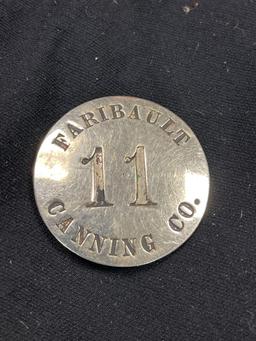 Antique Faribault Canning Co. Employee Badge, No. 11