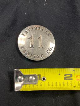 Antique Faribault Canning Co. Employee Badge, No. 11