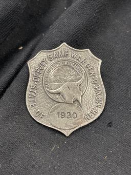 VINTAGE BADGE, 1930, DEPUTY GAME WARDEN, STATE OF NEW MEXICO