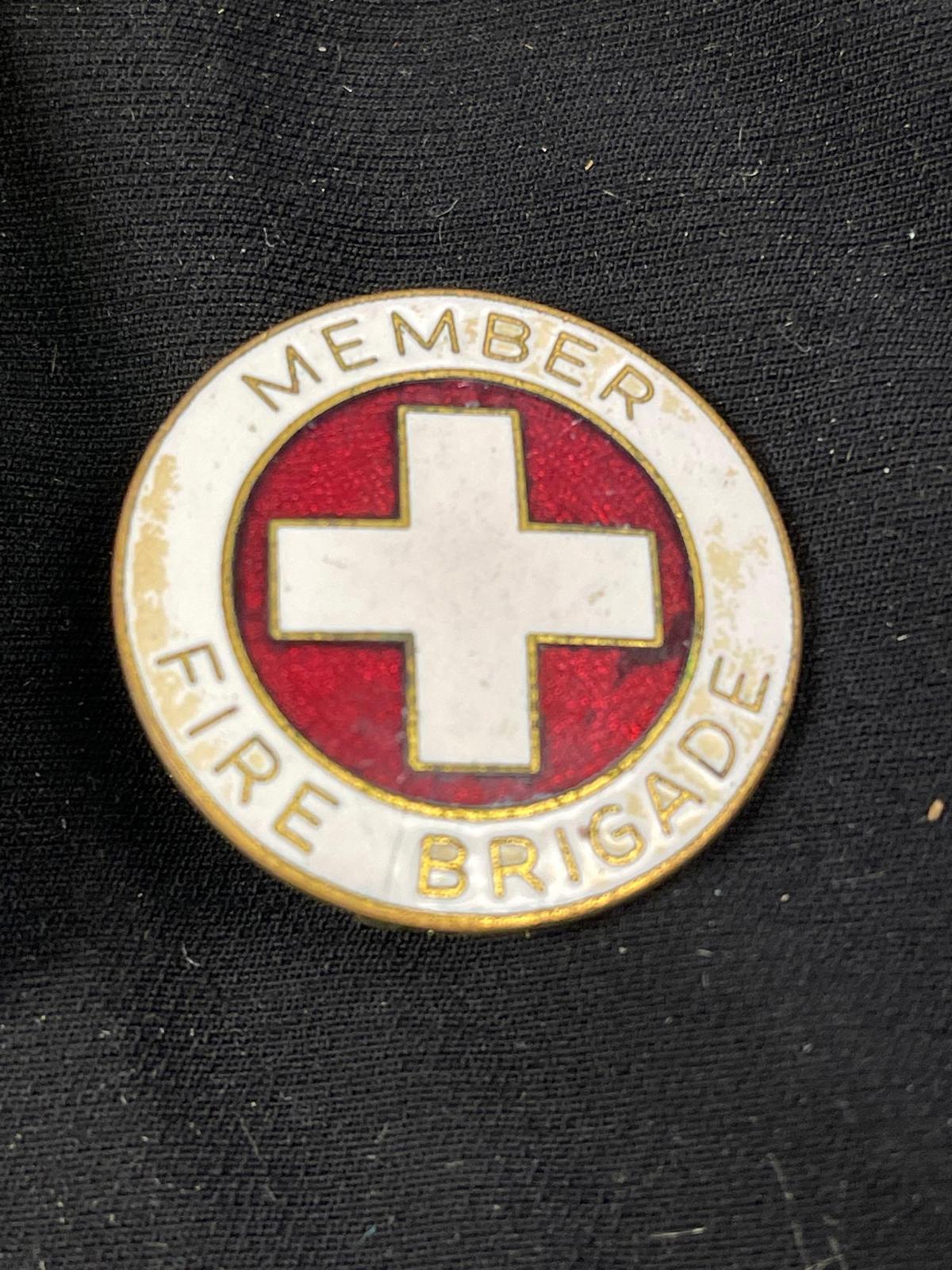 VINTAGE BADGE, MEMBER, FIRE BRIGADE