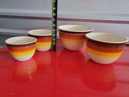 5 pc VERNONWARE MEXICANA NESTING BOWLS AND PLATE